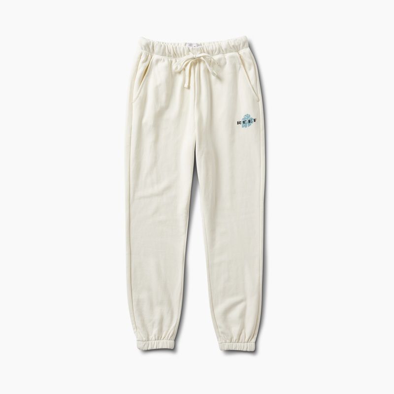 White Reef Fronds French Terry Jogger | C7IQsVjzyhi