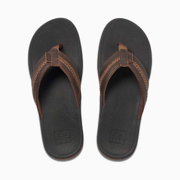 Black / Brown Reef Leather Ortho-coast | AHsJDPfhGhi